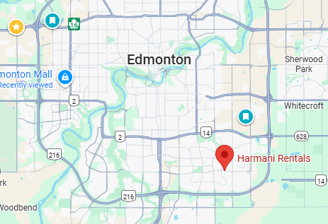 Map location of Harmani Rentals in Edmonton